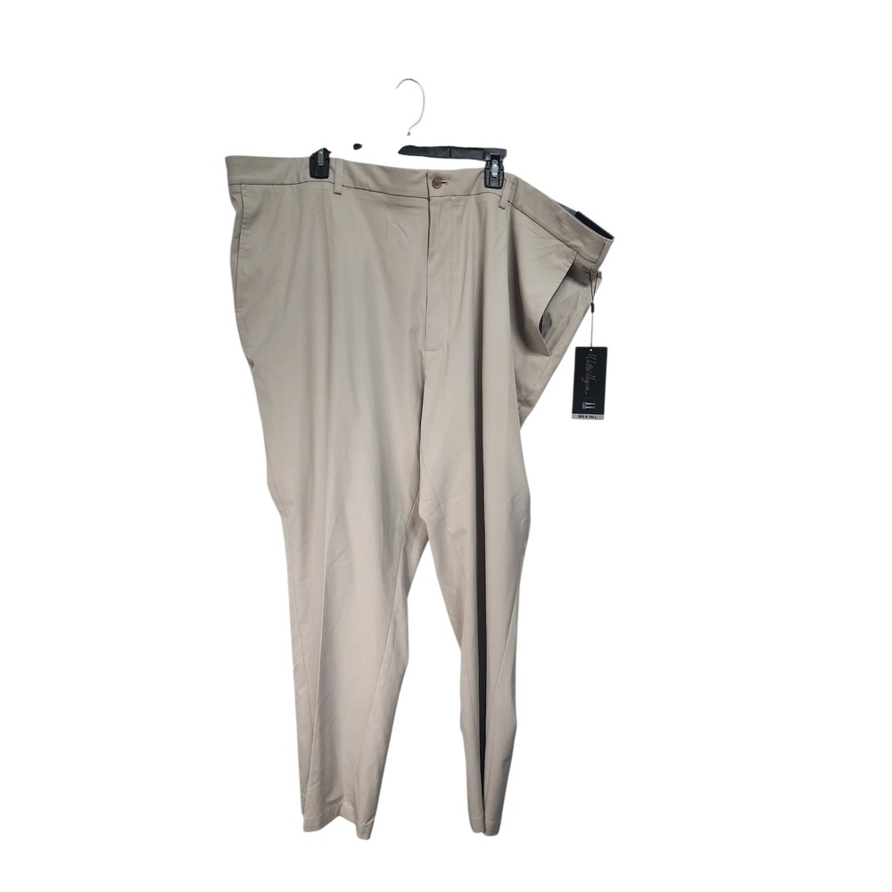 Walter Hagen Mens 50x30 Big‎ Tall Straight Front Golf P Khaki HydroDri Stretch